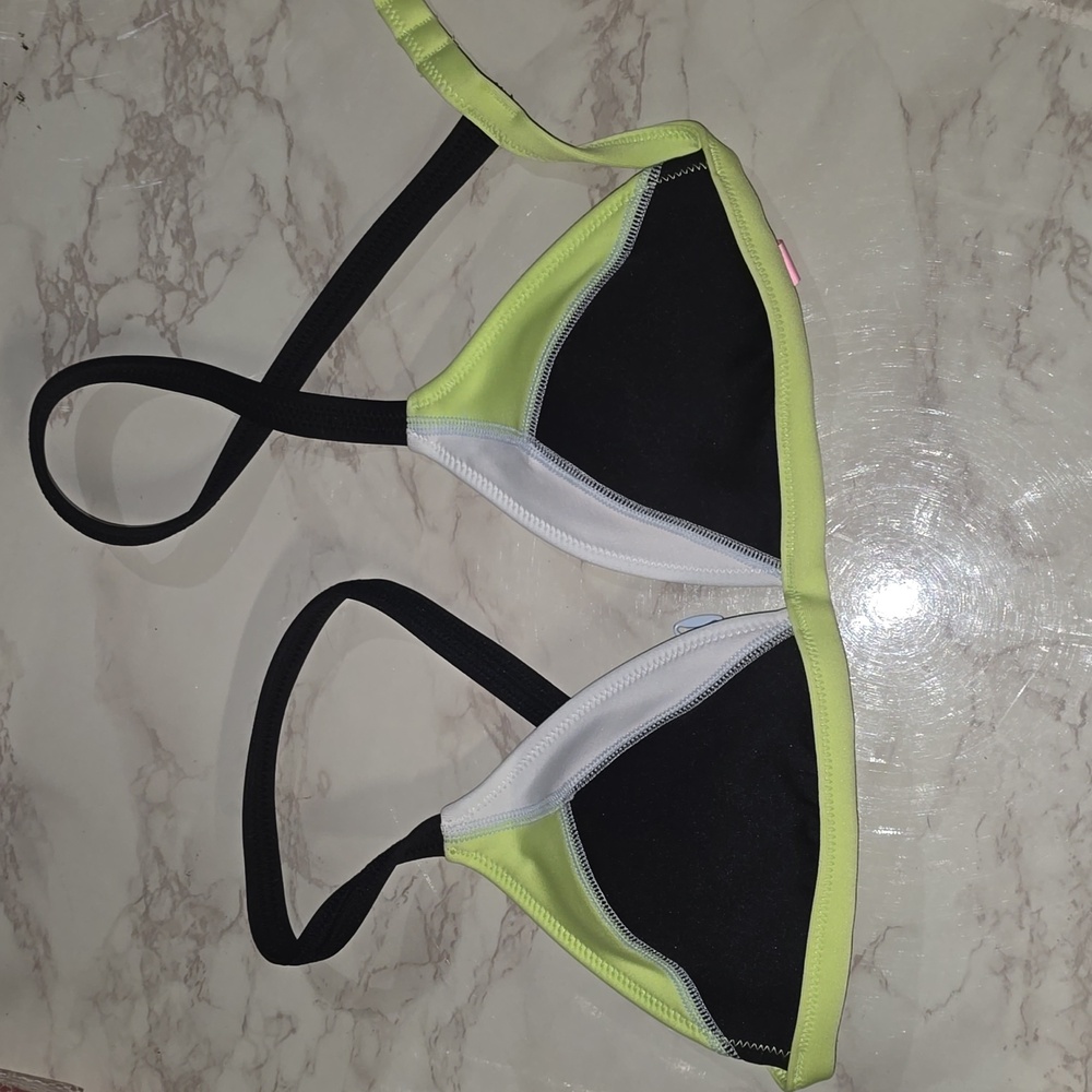 Victoria's Secret Lime and Black Bikini Top